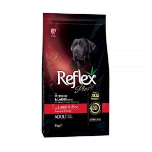 غذای خشک سگ مدیوم و لارج ادالت با طعم گوشت بره و برنج رفلکس پلاس